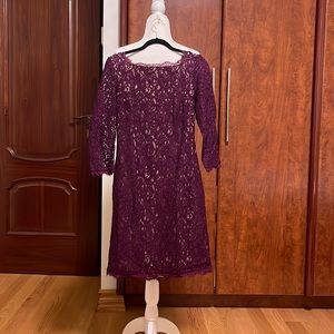 Adrianna Papell 3/4 sleeve, knee length lace dress